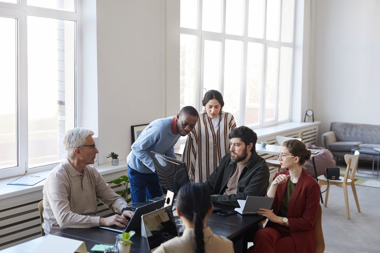 people in a business meeting